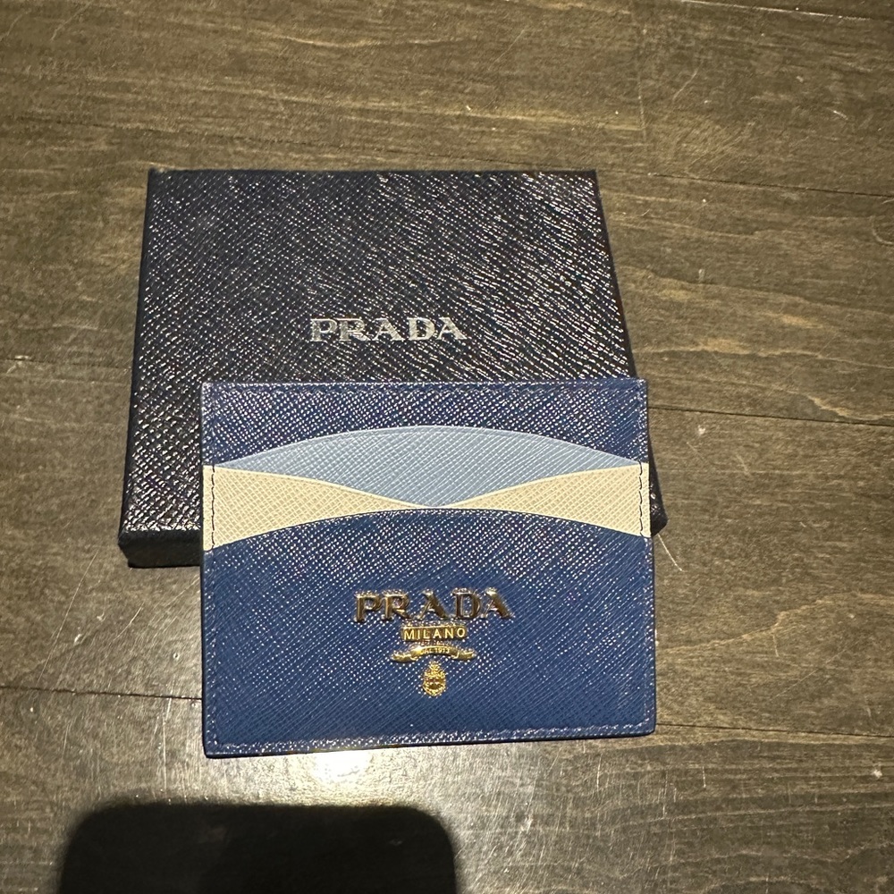 Brand new Prada blue cardholder
